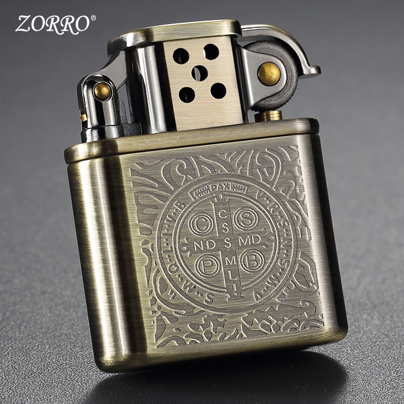 Zorro Kerosene Lighter 506 Windproof Vintage Retro Pure Copper Constantine Pattern Z506 Collectible Grade Cigarette Lighter Zorro Kerosene Lighter 506 Windproof Vintage Retro Pure Copper Constantine Pattern Z506 Collectible Grade Cigarette Lighter