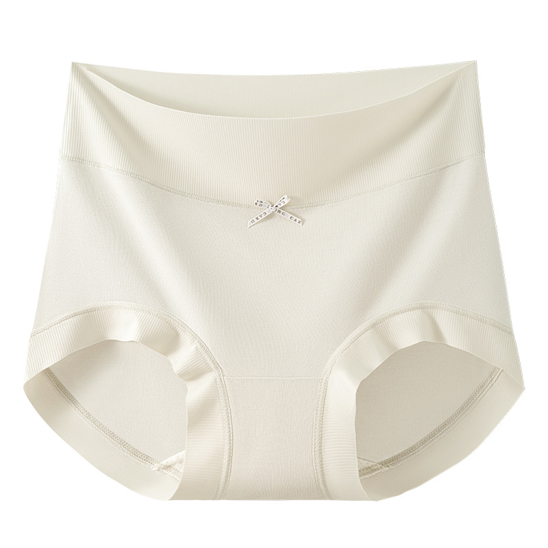 50 ropa interior femenina modal suave de cintura alta ~ Ropa interior transpirable de alta elasticidad de la entrepierna antibacteriana de seda de morera de grado 10A para mujer