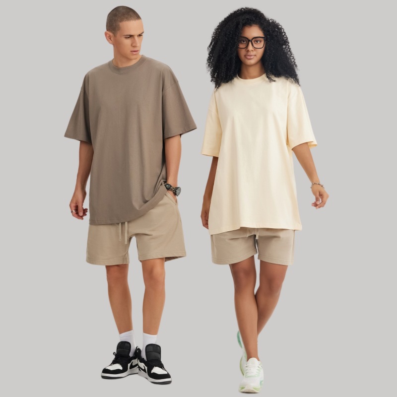 Ropa de hombre LVLV | Tamaño europeo retro americano transfronterizo ameikaji marca de moda algodón pesado de gran tamaño camiseta suelta