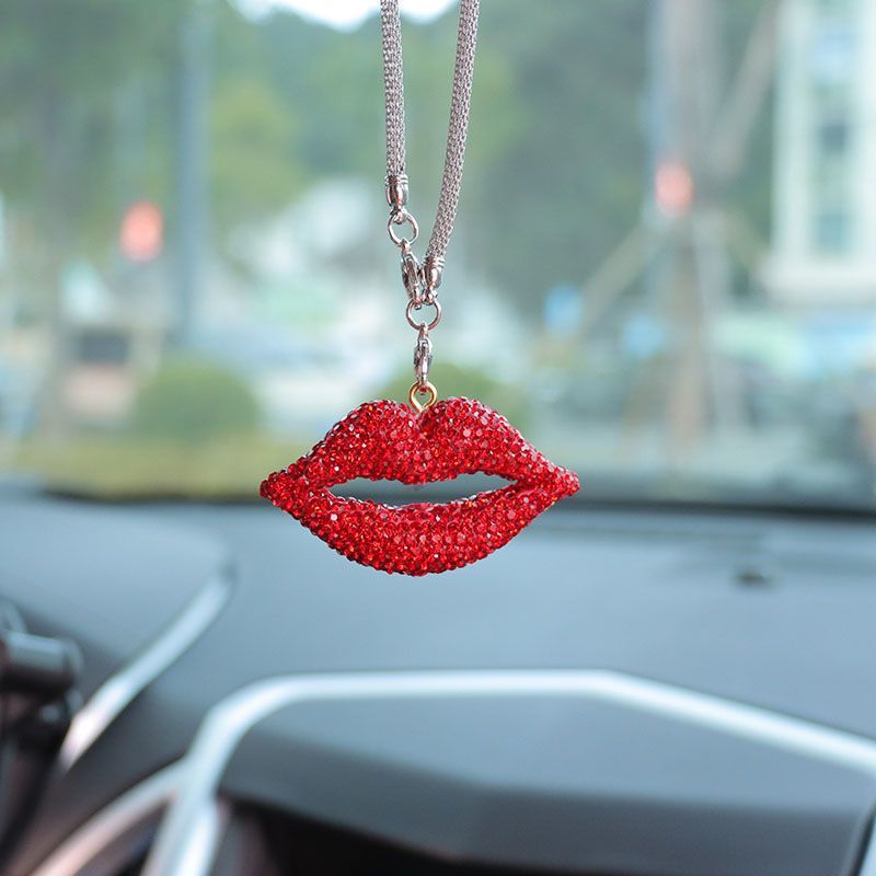 レターカーペンダント セラミック粘土 車のインテリアペンダント レディース ラインストーン 車のバックミラーペンダント ペンダント