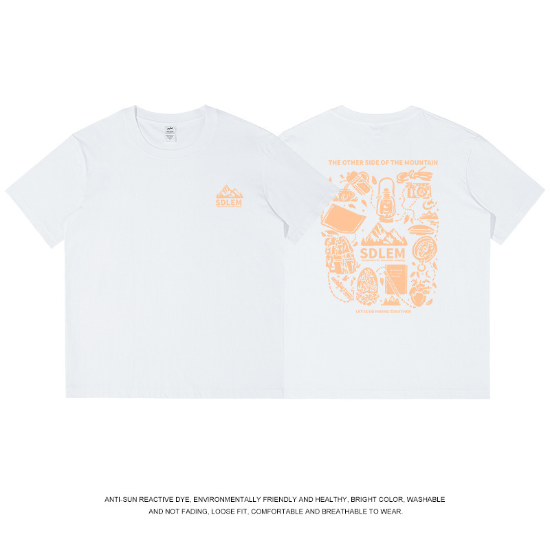 メンズ夏服230g楽しいプリントTシャツメンズトレンドラウンドネックゆったり半袖カジュアル万能インナーシャツレディースins|undefined