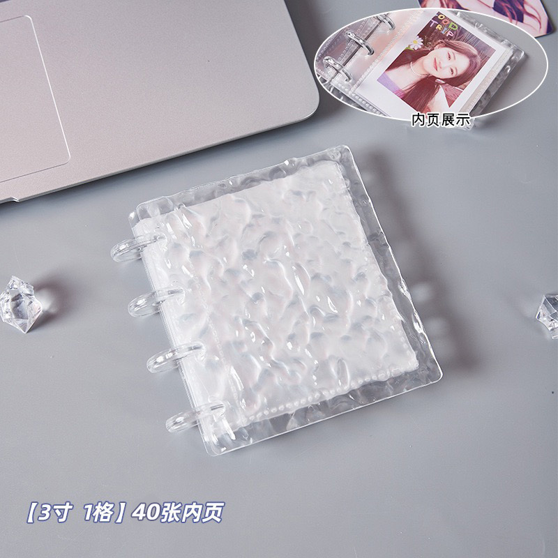 水の波紋グラデーションカードブック ワングリッドスターカード 3inch / 3.5inch ポラロイドカードブック マッシュルームバックル収納ブック|undefined