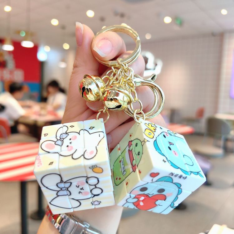 Cross-border Mini Cartoon Rubik's Cube Series Keychain Student Educational Small Pendant Car Key Chain Doll Machine Gift Cross-border Mini Cartoon Rubik's Cube Series Keychain Student Educational Small Pendant Car Key Chain Doll Machine Gift