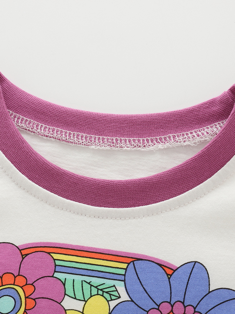 Transfronterizo malwee niñas camisetas de cuello redondo de verano nuevo conjunto de dos piezas para niños europeos y estadounidenses lindos