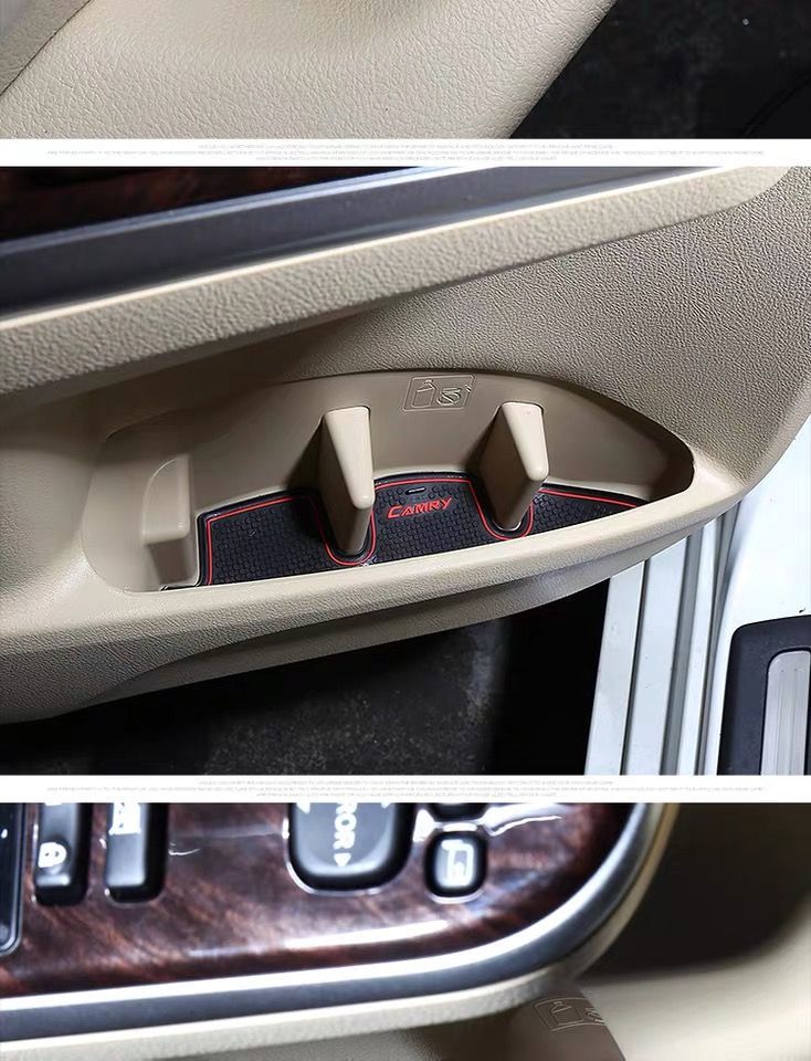 Brand New 8Th Generation Toyota Camry Door Slot Mat and Cup Holder Mat for 2012-2023 Models, Interior Storage Box Mat Modification