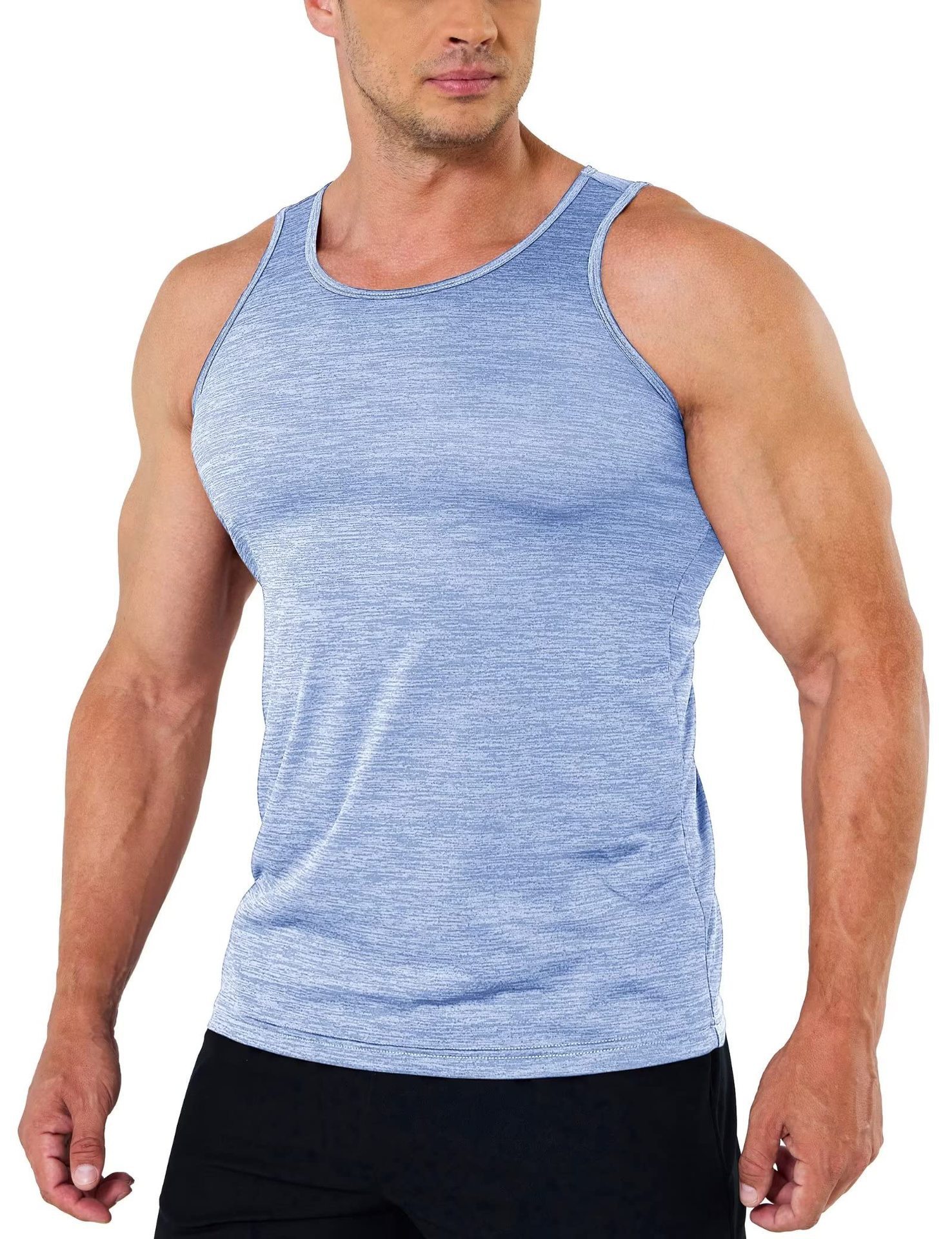 Men's Solid Color Simple Style U Neck Men's Tops display picture 2