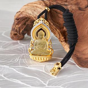 Ancient French gold trembles e-commerce manufacturers directly supply S925 silverholder inlaid with natural blue Sakyamuni Buddha pendant