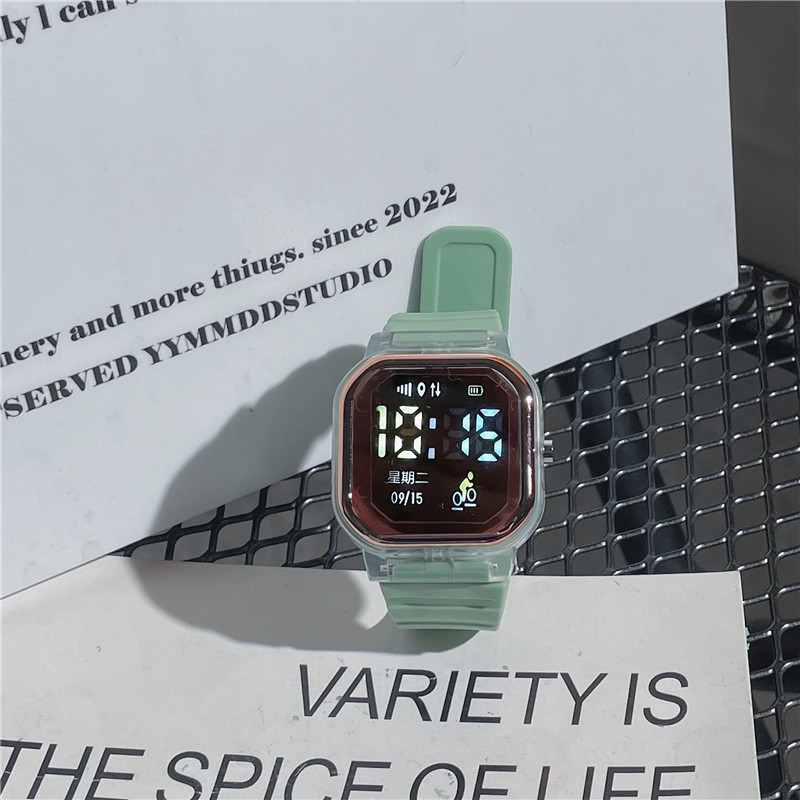 Square Watch for Male and Female Students Party Ins Style Niche High-Looking Cool and Handsome Korean Style Simple Digital Watch for Women