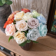 艾晴柔單枝玫瑰假花仿真花廠家綠植物批發裝飾工藝品GF15538-1