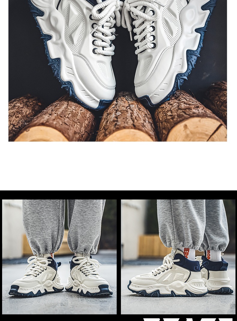 Men's Thick-soled Casual Dad Sneakers Height Increasing Board Shoes_voghion.com