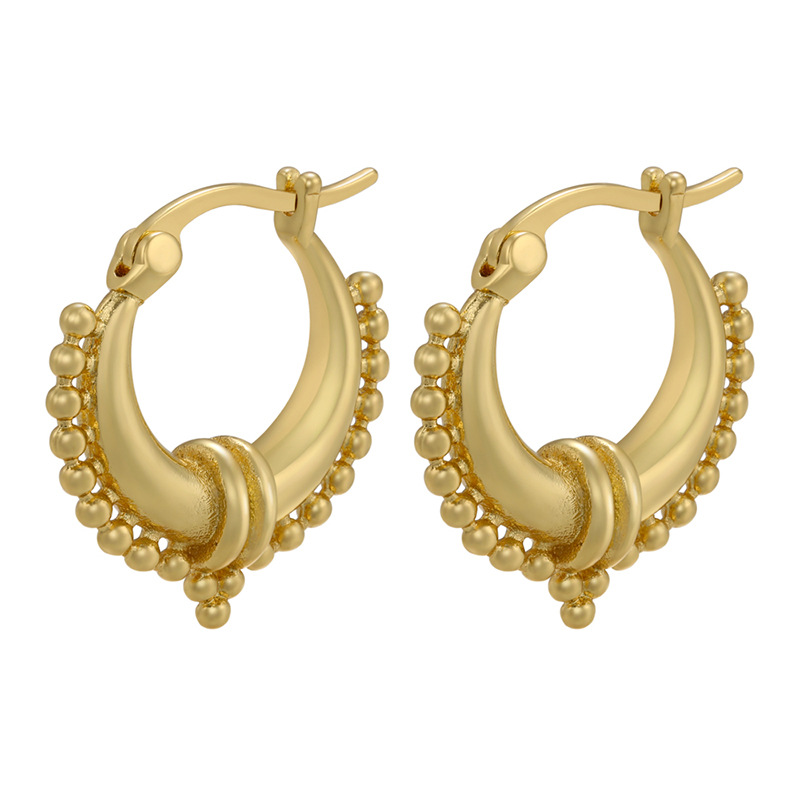 New Style 18k Gold-plated Copper Geometric Circle Earrings display picture 2