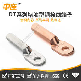 DT铜接线端子堵油铜鼻子接头线耳紫铜国标加厚10-630平方A级铜鼻
