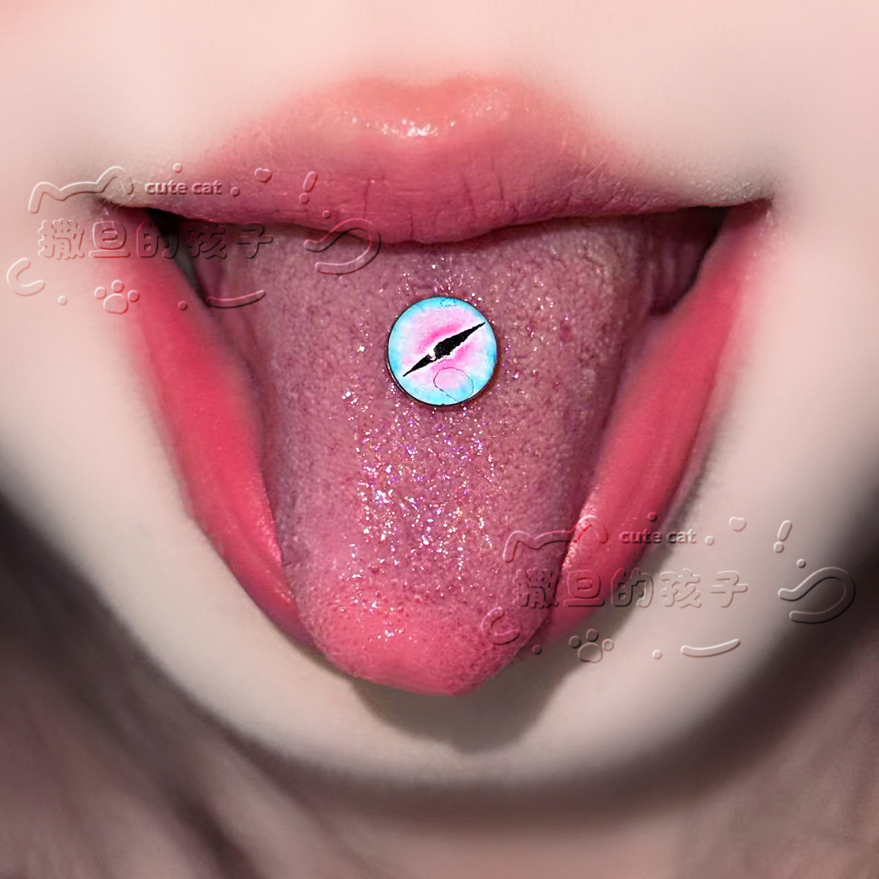Pointed labret stud close-up product detail