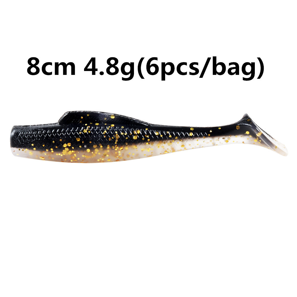 TPR cebo suave T cola flotante Luya gusano suave 6 pack MAN6cm8cm 10cm MinnowZ zman cebo suave