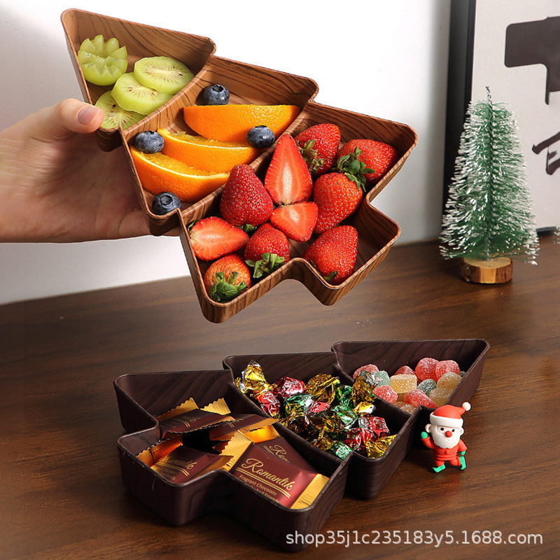 Christmas Tree Fruit Tray, Festive Dried Fruit and Fruit Storage, Exquisite Multi-Compartment Decoration, European-Style Living Room Candy Display Christmas Tree Fruit Tray, Festive Dried Fruit and Fruit Storage, Exquisite Multi-Compartment Decoration, European-Style Living Room Candy Display