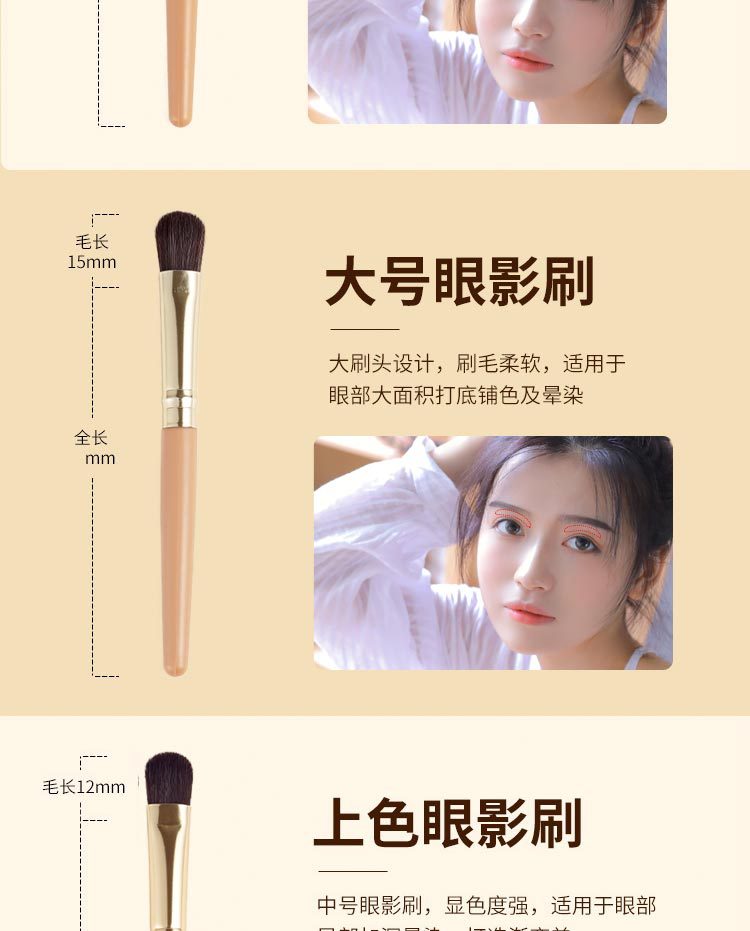 Cangzhou Mini 9-piece makeup brush set for beginners, portable travel brush, loose powder and contouring undefined