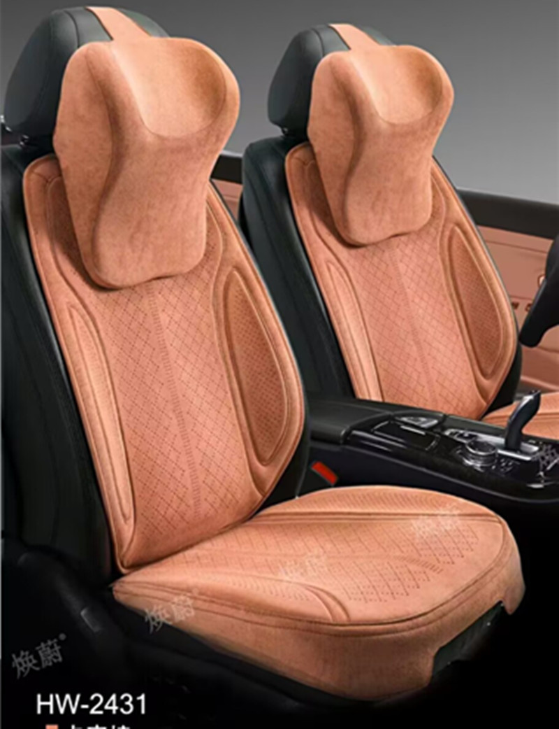 Seat cushion, seat cover, Universal Cushion Lambswool Latex - 5-seat-cayenne-color-with-large-headrest