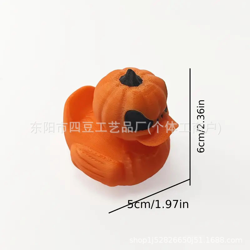 跨境新品万圣节南瓜鸭子装饰3D打印摆件鸭子小礼品家居桌面装饰品|undefined