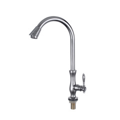 Huangchao zinc alloy vertical single cold water faucet high curved single cold 4-point column basin faucet washbasin faucet