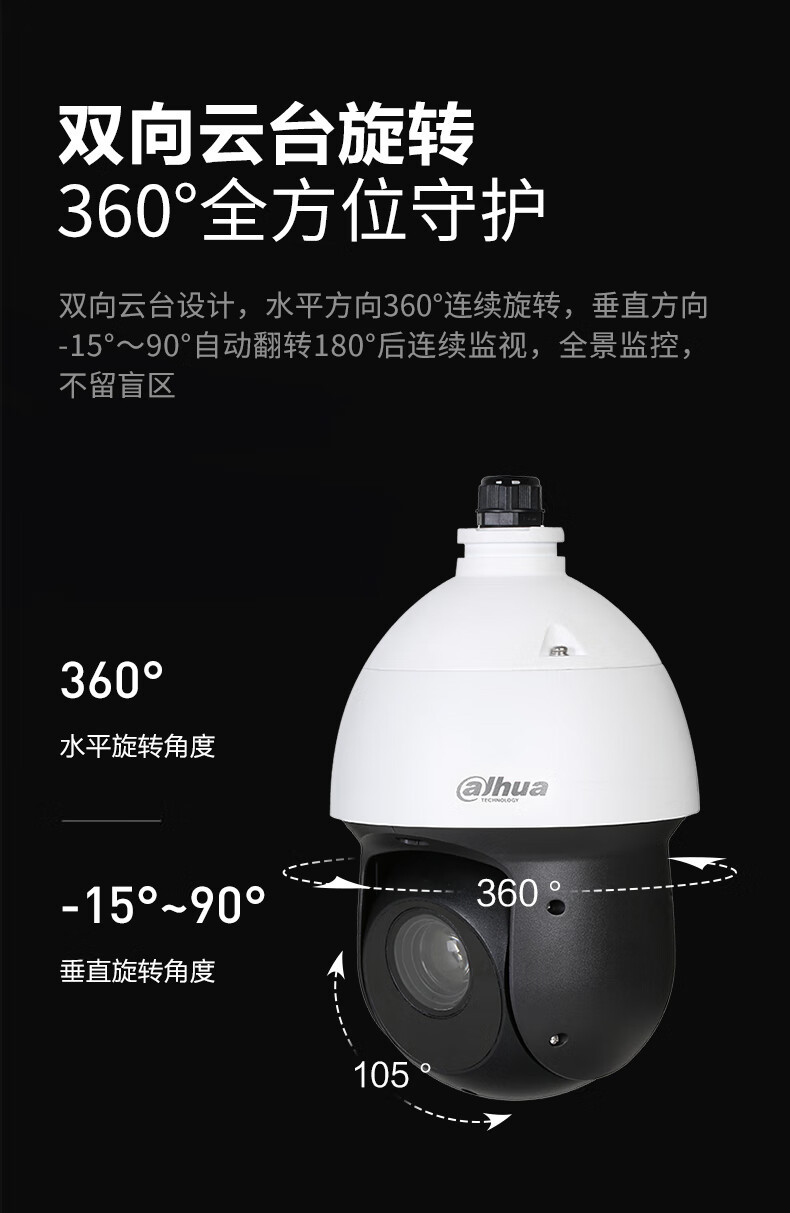 Dahua 4 Megapiksel 20x Optik Zoom Ağ PTZ Kamera POE/DC12V Çift Güç Kaynağı Outdoor Dual-Light Full Renkli Bulut Platformu