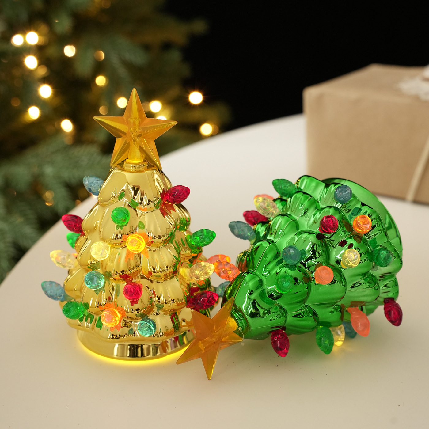 Transfronterizos luminosos árbol de Navidad decoración de escritorio decoración de fiesta decoración de la mesa de comedor luz de decoración de Navidad luz de noche en stock