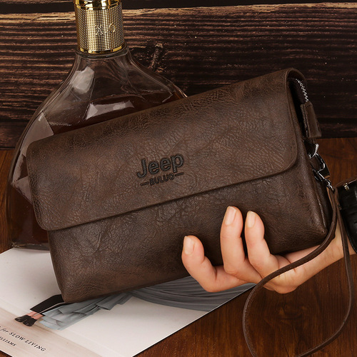 Cross-border wholesale new men's combination lock handbag PU Korean style large capacity business men's wallet mobile phone bag