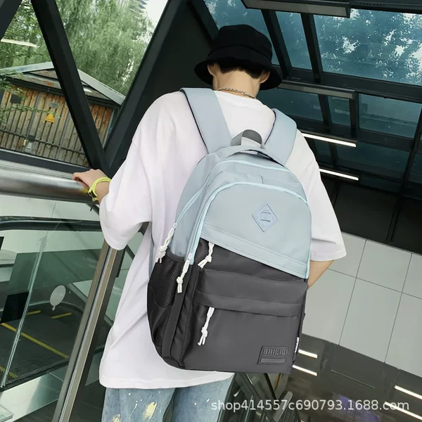 Schoolbag junior high school student backpack urban simple fashion bag Travel large capacity wear-resistant stain-resistant backpack