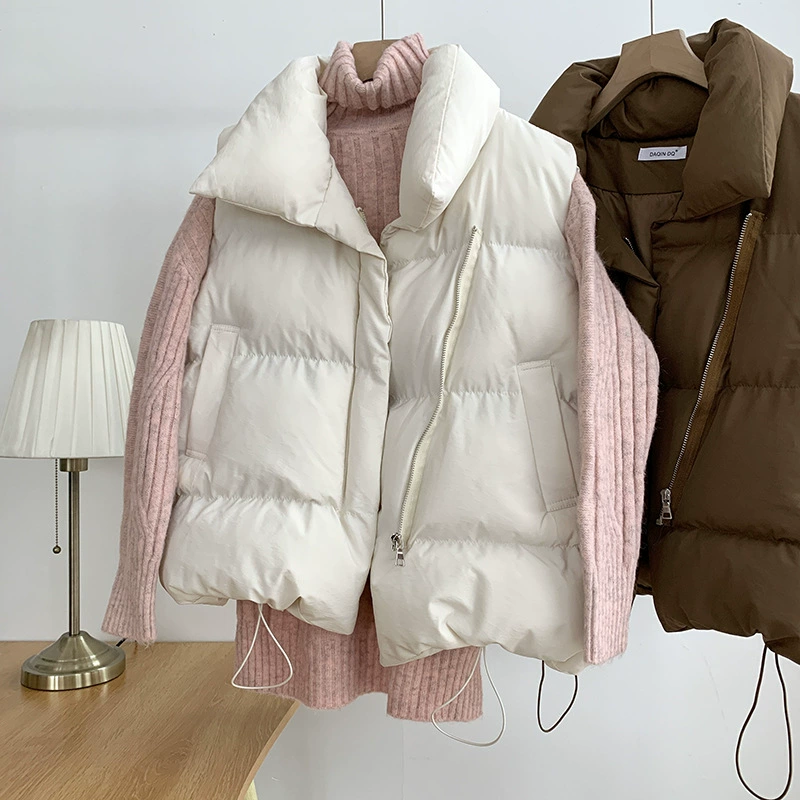 Жилетка, цветная демисезонная пуховая куртка, топ-майка, корейский стиль