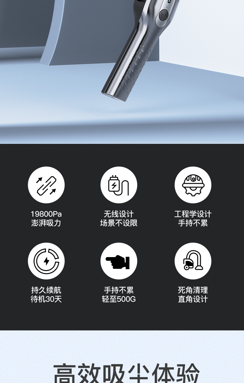 Oshure Car Vacuum Cleaner Wireless Large Suction Handheld Car Small Portable Vacuum Cleaner for Home and Car