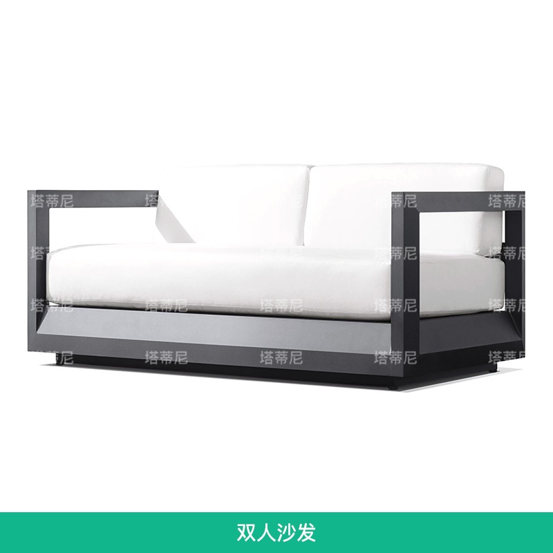 Sofá de aleación de aluminio al aire libre patio terraza resorte a prueba de agua y protección solar de alta gama muebles anticorrosivos image 11