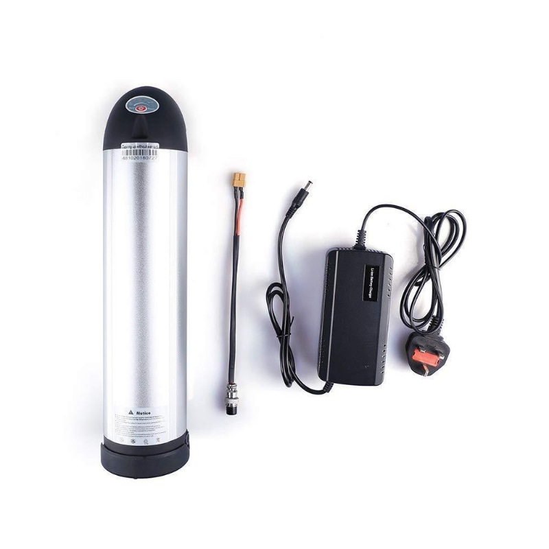 源头厂家48V水壶款锂电池组电动车自行车牛角黑色山地车电池