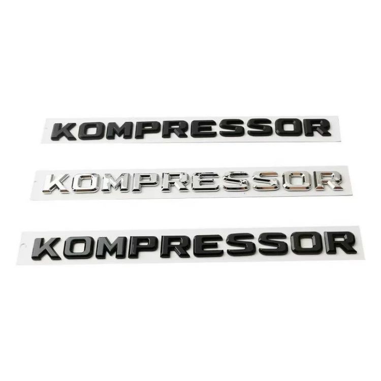 Suitable for Mercedes-Benz C-Class, E-Class, C200, C180, V12, V8 models; lettered rear emblem, KOMPRESSOR English car sticker