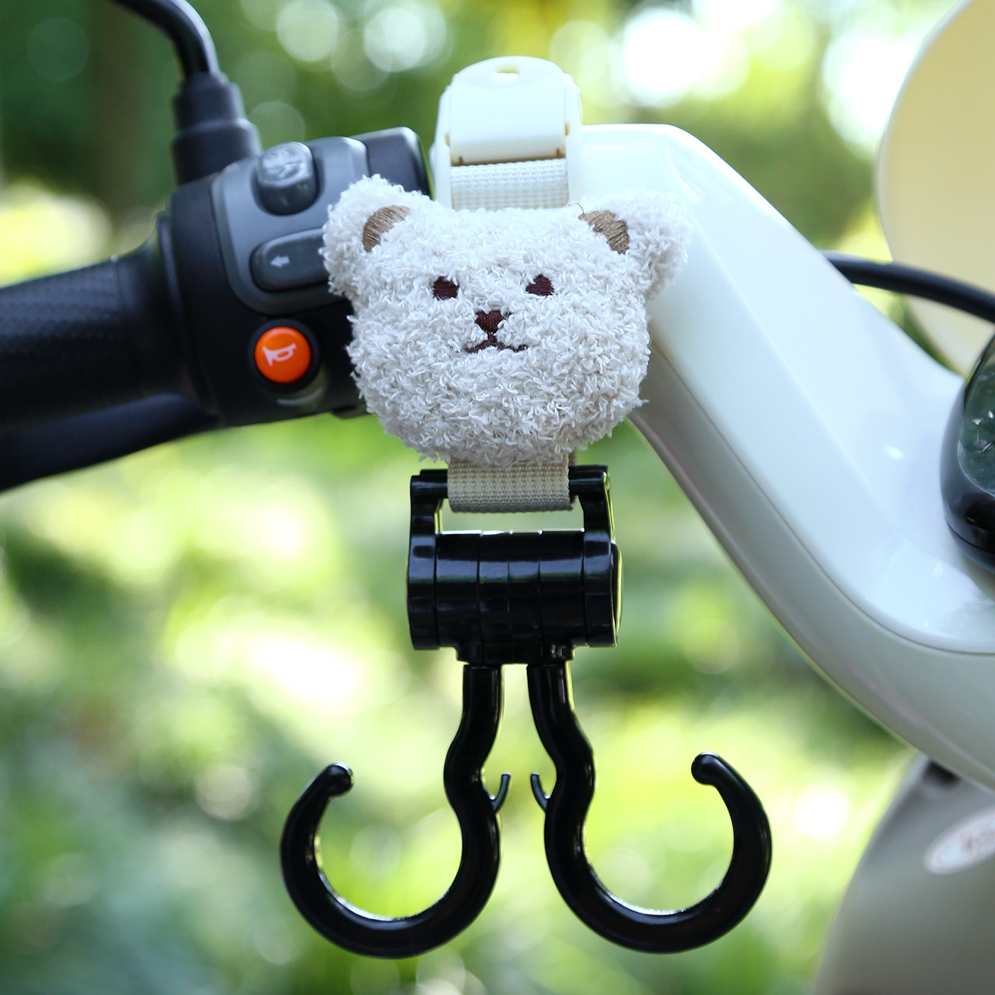 Other Electric Vehicle Accessories, Universal Electric Vehicle - beige-double-hook-curly-bear-plush-extended-45cm