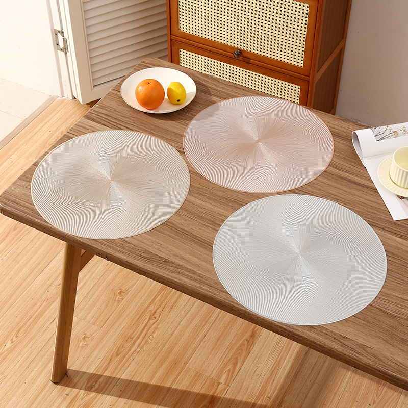 Alfombra de PVC romántica redonda francesa transfronteriza, alfombra de aislamiento térmico occidental de alto nivel, alfombra de aislamiento térmico de restaurante de lujo ligero