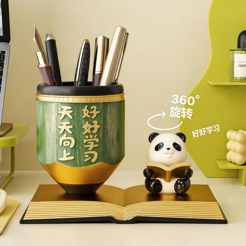 Panda Pen Holder Student Desktop Decoration for Children Boys and Girls, Good Luck Graduation Gift with Positive Meaning for High School and College Entrance Exams Panda Pen Holder Student Desktop Decoration for Children Boys and Girls, Good Luck Graduation Gift with Positive Meaning for High School and College Entrance Exams