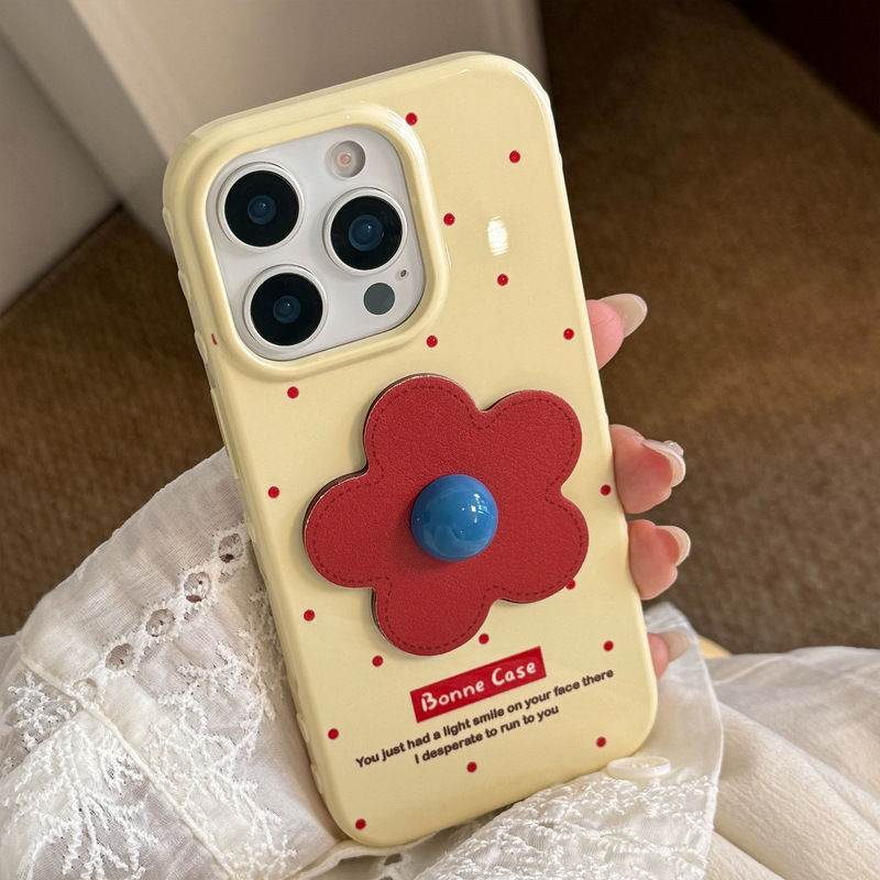 红色花朵苹果16手机壳iphone17promax适用12皮纹立体14复古13防摔|undefined