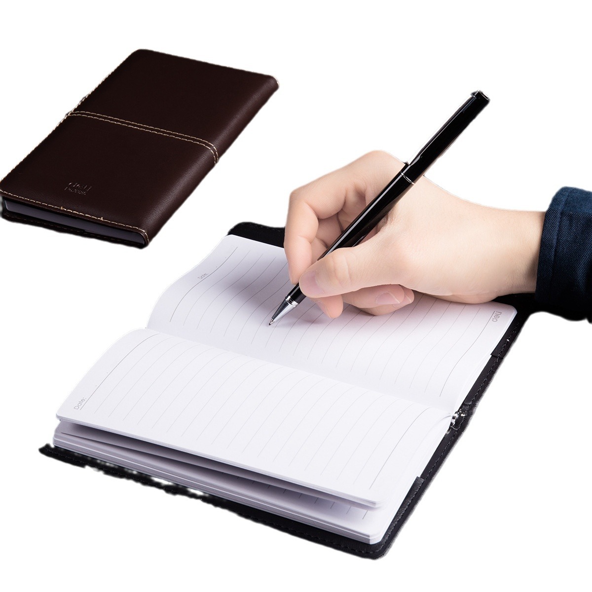 Deli cuaderno de cuero Bloc de notas 25K/16K notebook de negocios notebook de oficina