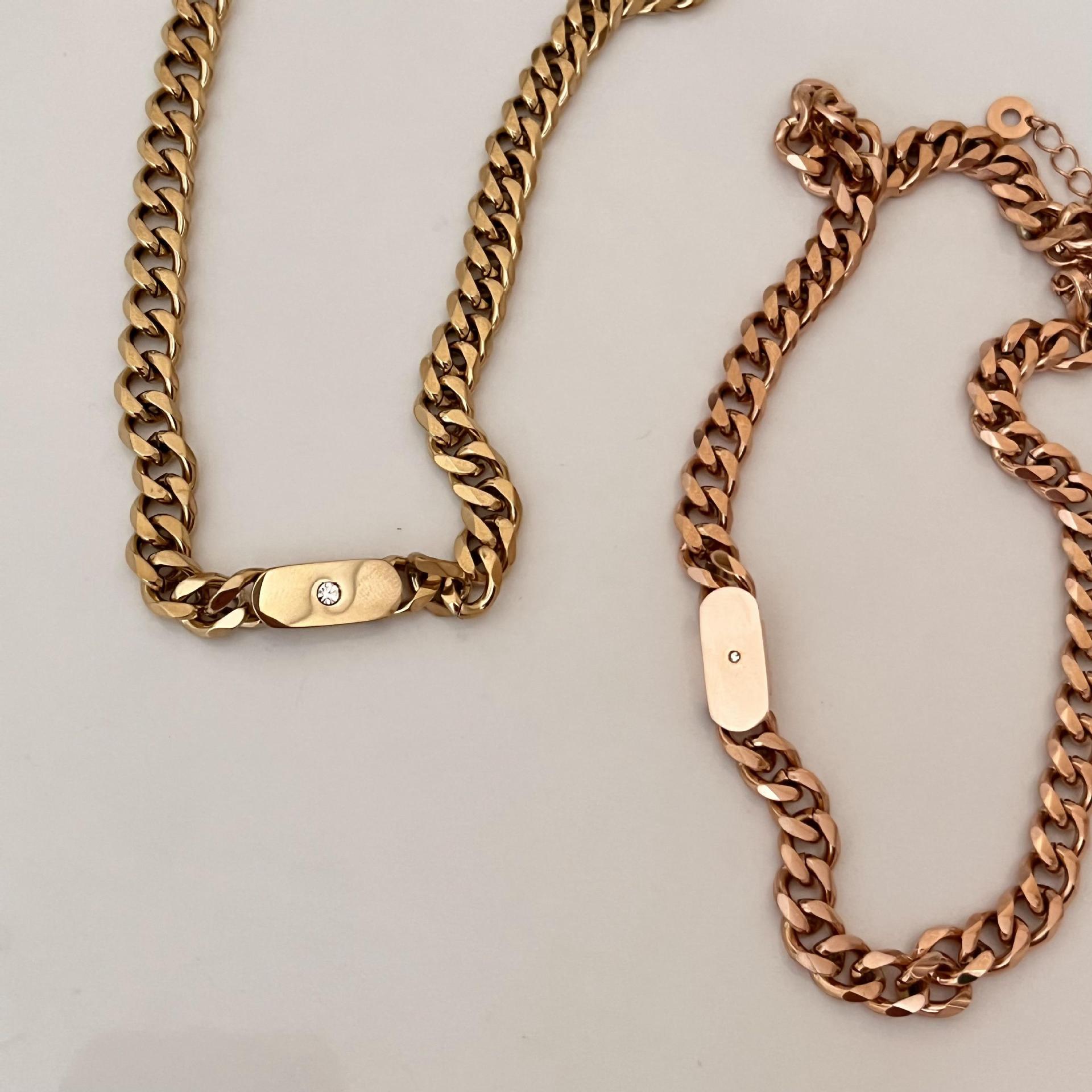 Hip Hop Style Stainless Steel Thick Chain Necklace