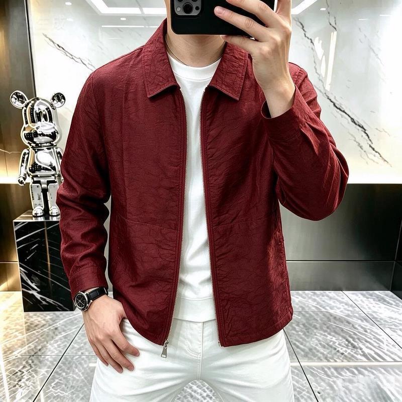 Old Money Style Lapel Zipper Jacket for Men, Long Sleeve, Spring and Autumn Lightweight Workwear Coat, Stylish and Versatile Casual Top Old Money Style Lapel Zipper Jacket for Men, Long Sleeve, Spring and Autumn Lightweight Workwear Coat, Stylish and Versatile Casual Top