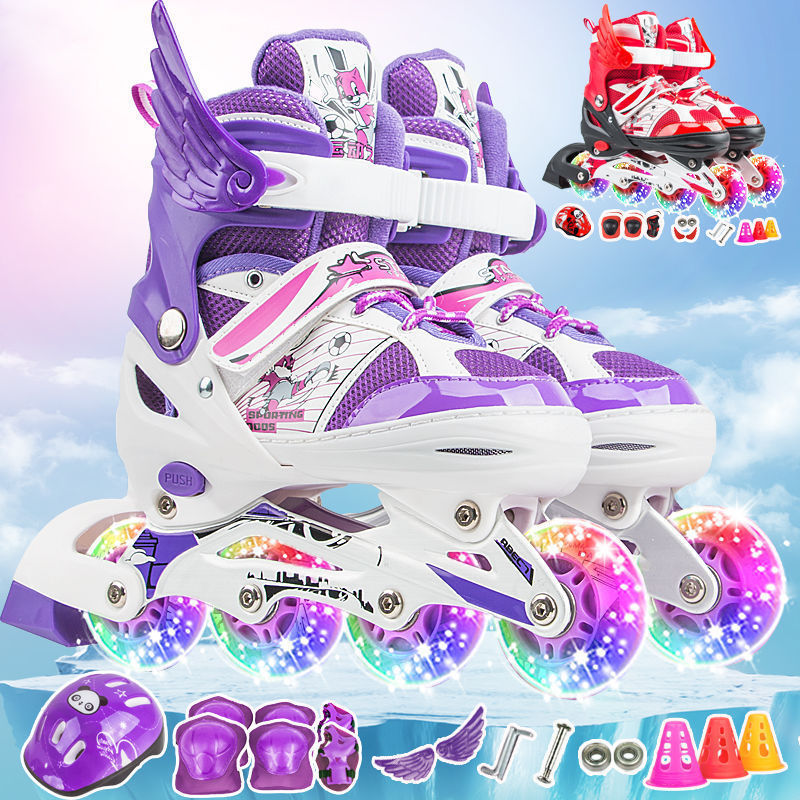 Roller Skating 3-4-5-6-7-10 Years Old Beginner Skates Kidsren's Suit Roller Skates Adjustable Inline Skates