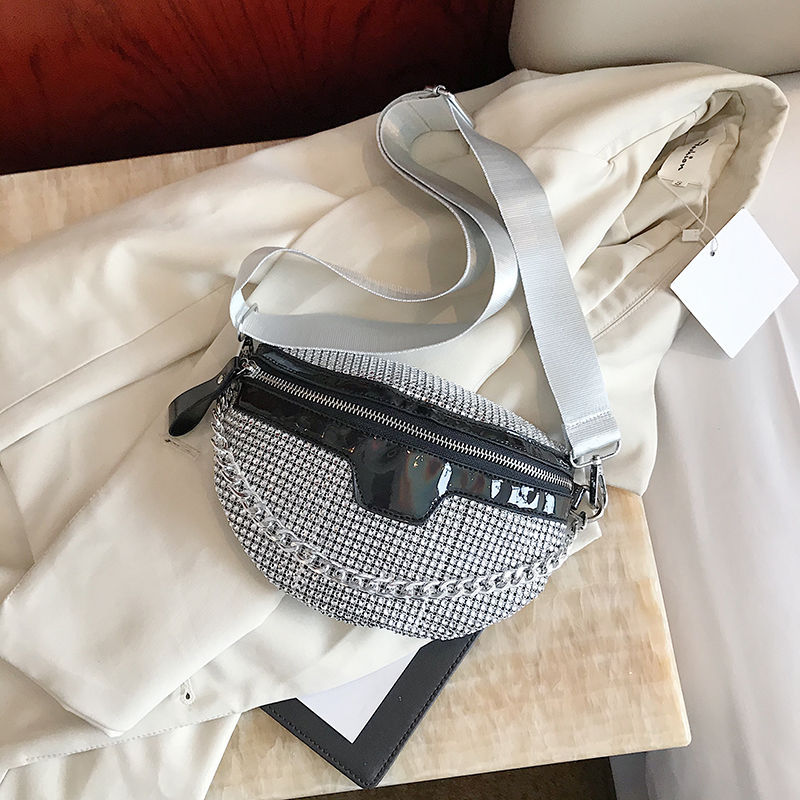 Sac bundy de célébrité d'Internet pour femmes 2023 nouvelle version coréenne polyvalente sac de poitrine en diamant brillant ins mode sac à bandoulière à bandoulière unique sac de taille_voghion.com
