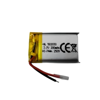 502030聚合物锂电池3.7v200mAh户外灯具锂电池庭院照明灯锂电池
