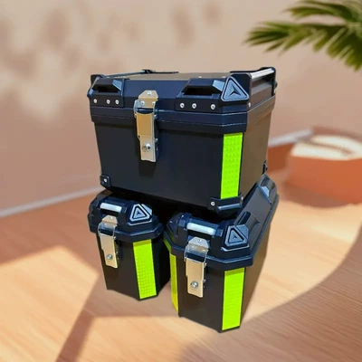 Alloy Quick-Release Side Box, Waterproof, Electric car tail box - three-box-model-36l-black-side-box-45l-tail-box-quick-release-tailstock-style-integrated-mounting-bracket