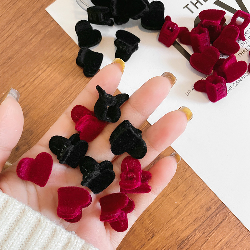 Velvet Love Small Grab Hair Accessories Small Bangs Side Hairpin Mini Small Clip Women's Headwear Hairpin Hair Grab