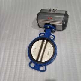 单作用气动中线蝶阀D671X-16Q  对夹软密封蝶阀图片