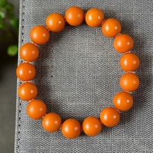 天然橘皮老蜜蜡单圈手串橘皮纹老蜜蜡回流老蜡原矿蜜蜡直播供