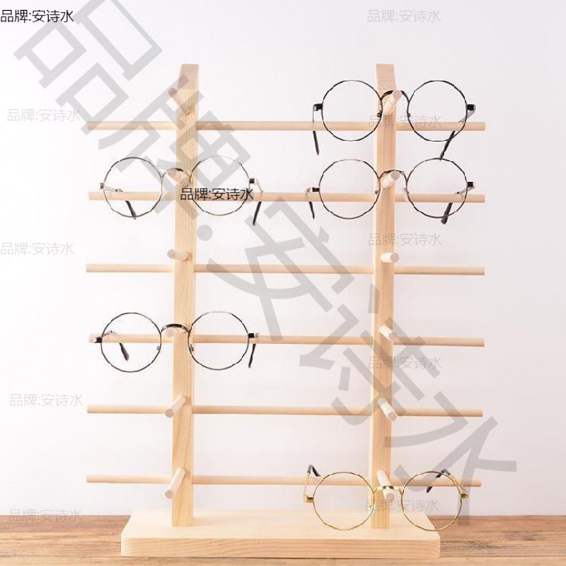 。墙壁挂展览小型店铺眼镜道具柜台眼镜架立式展示架实木摆架家用