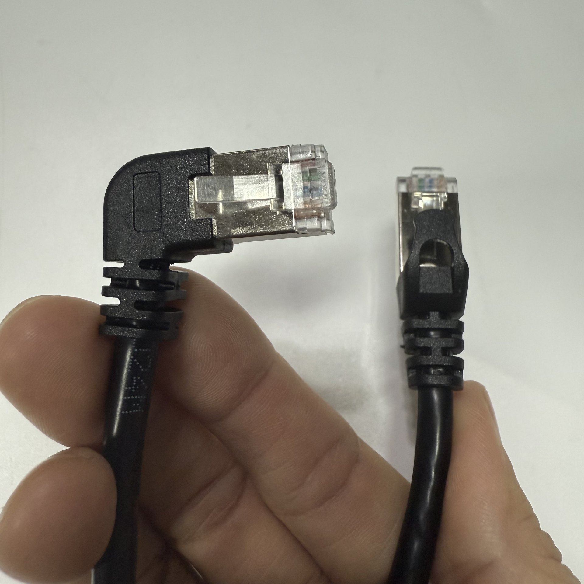 20CM网线公对公 弯头网线  RJ45公对公 右弯 RJ45M/M网络条线