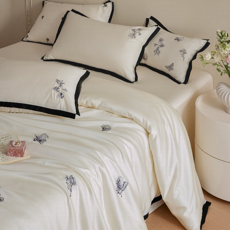 Jogo de cama de verão tencel capa de edredão e lençol fresco_voghion.com
