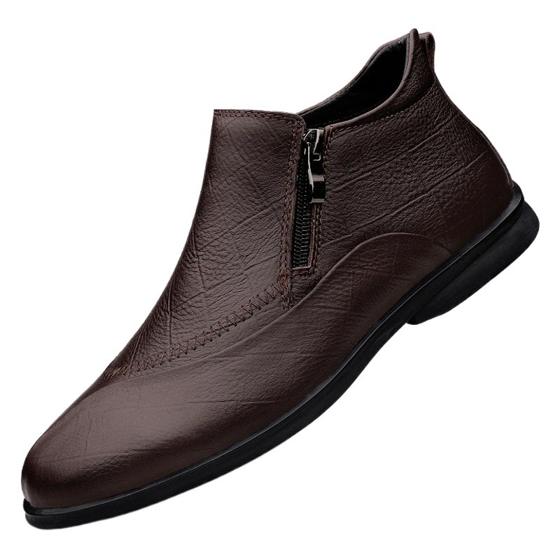 2023 осенне-зимние мужские кожаные ботинки Модные модные и удобные ботинки челси Рабочие мужские ботинки из воловьей кожи с верхним слоем